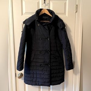 French Connection Quilted Puffer Coat Navy